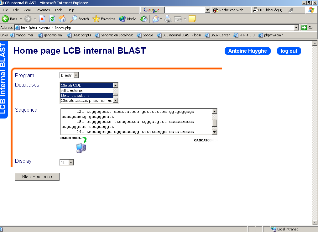 Genomic Research Laboratory Geneva BLAST Database
